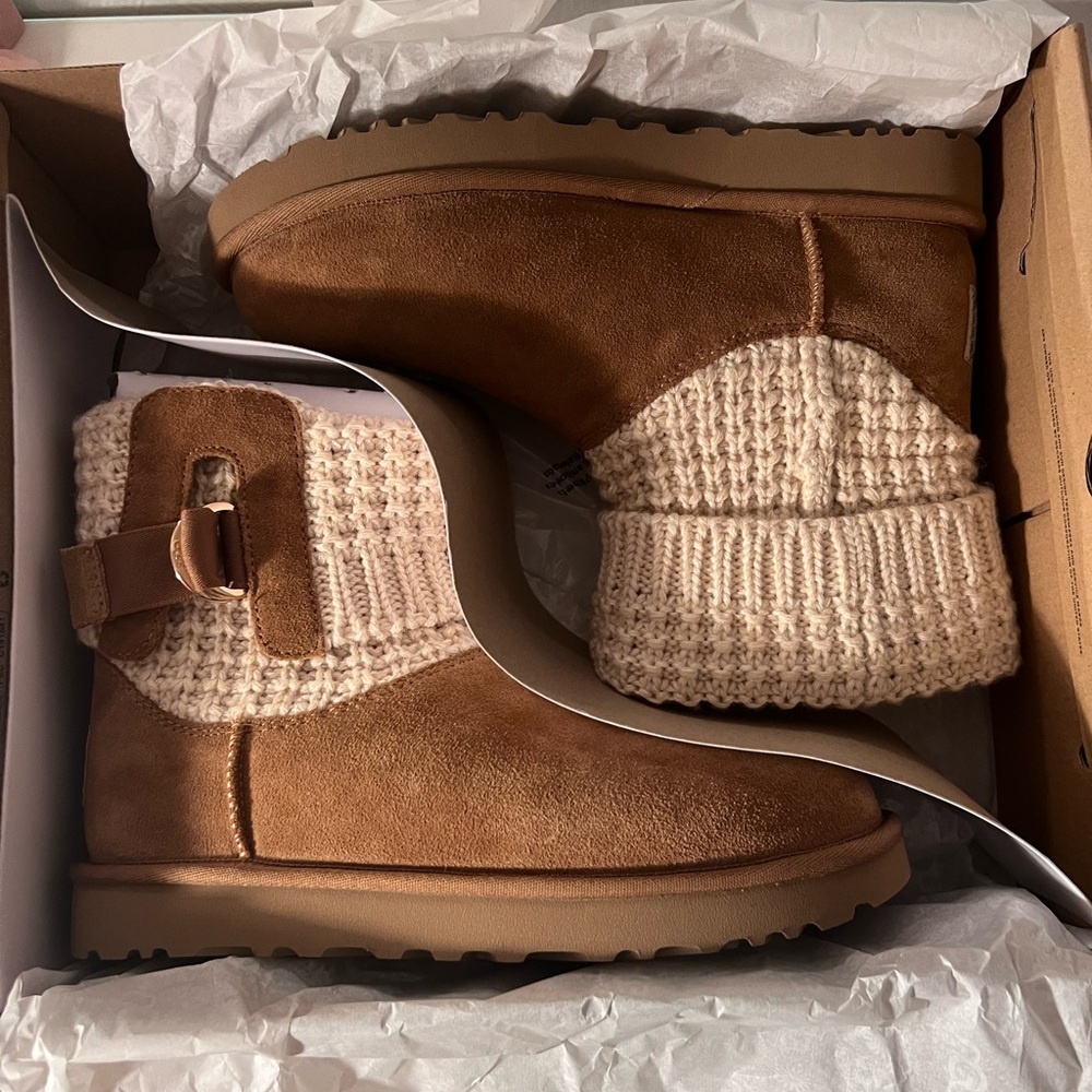 UGG Women’s Classic Solene Mini Boot. Size US 7. New. Never been worn.